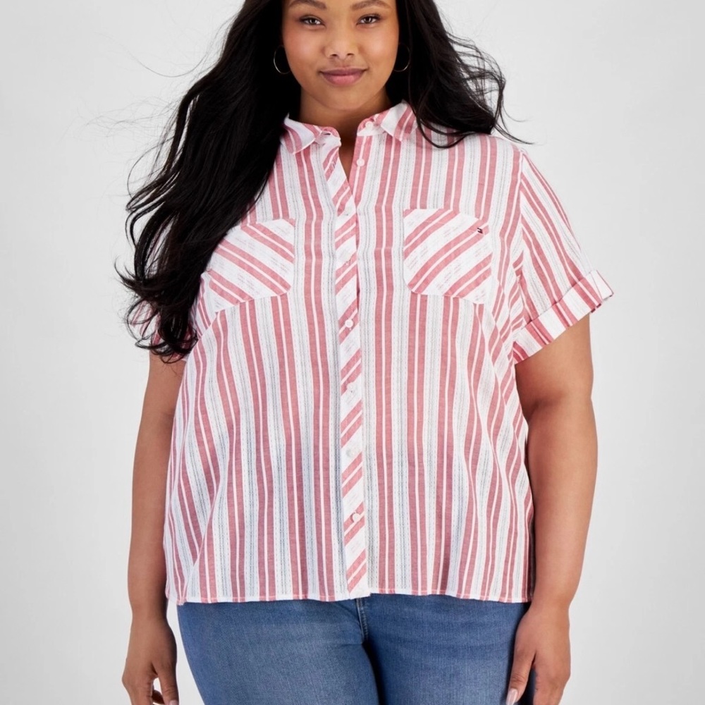 NWT Tommy Hilfiger women’s plus size 2X camp shirt - Picture 3 of 4